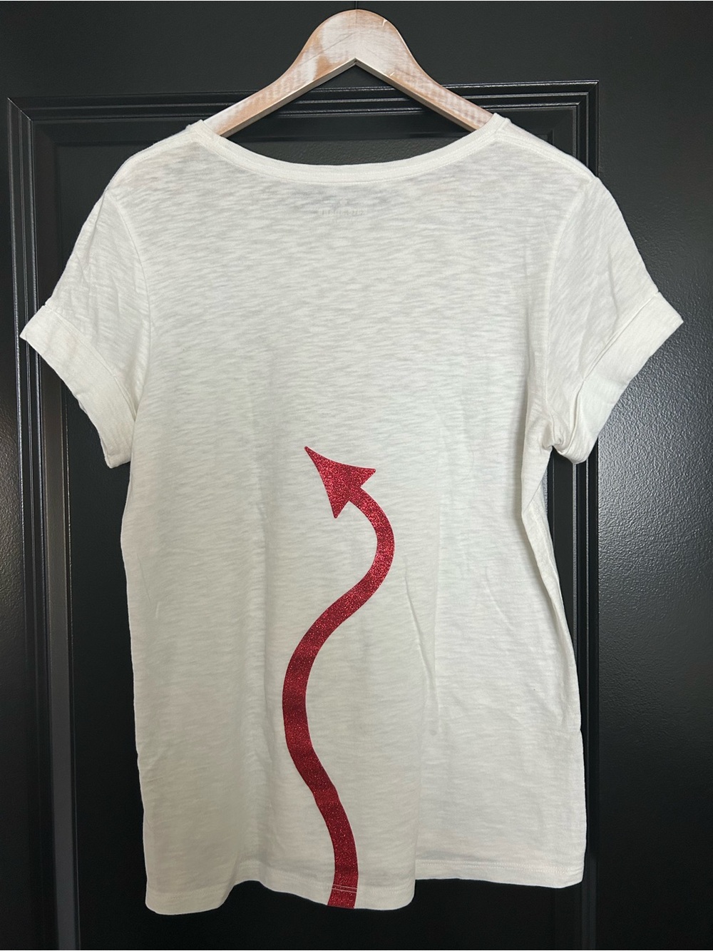 Kate Spade White Graphic Tee with Red 'SPEAK OF THE DEVIL' Text size medium - Picture 2 of 6